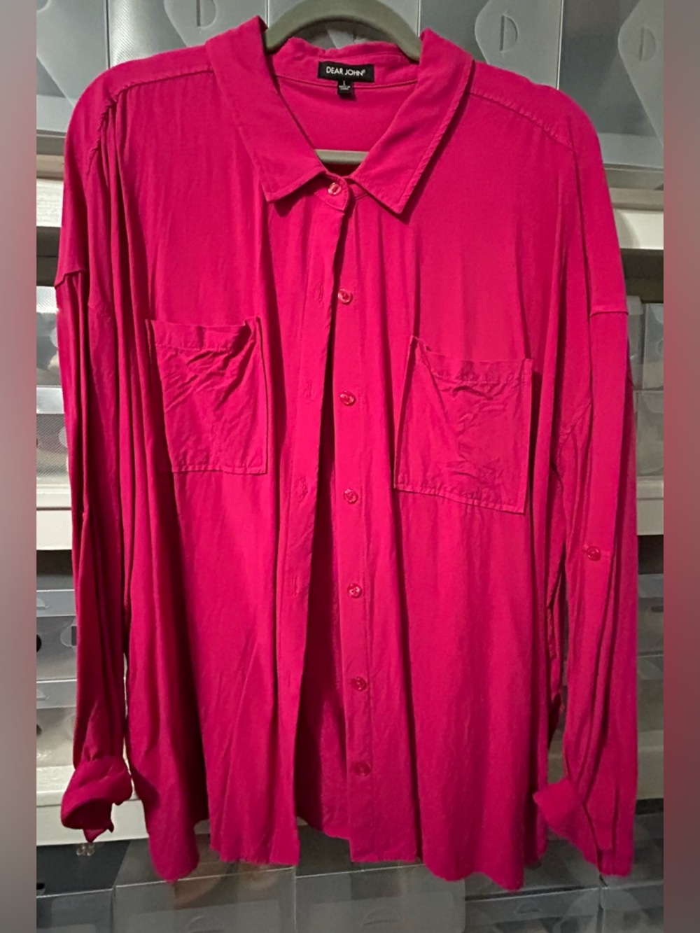 Dear John Women’s Button-Down Shirt in Hot Pink